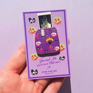 GrapeSodaClub Villains Camera Castle Sliding Gold Enamel Pin (NWT)